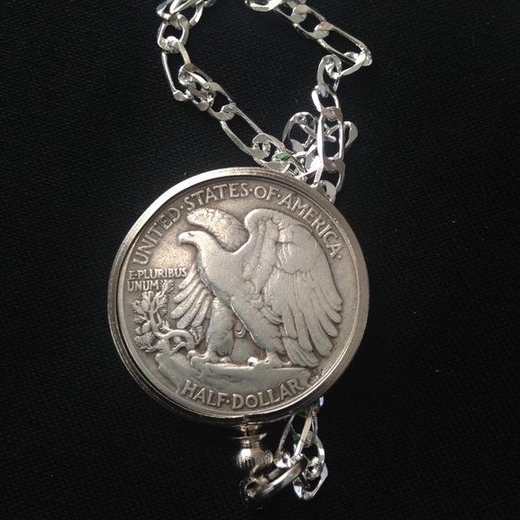 1946 Silver Half Dollar Coin, 18in 925 Chain - Picture 2 of 8